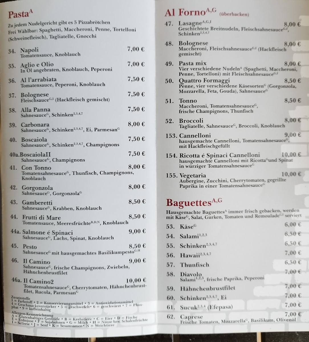 Menu Pizzeria Il Camino Dortmund-1