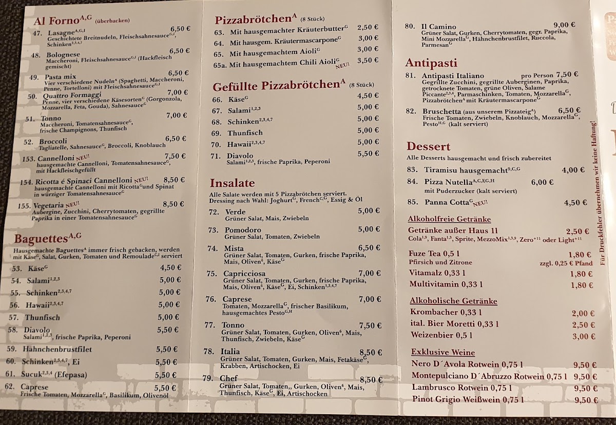Menu Pizzeria Il Camino Dortmund-3